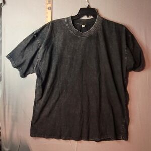 Unbranded Mens Acid Oversized T-Shirt Charcoal Gray 100% Cotton 2XL Streetwear